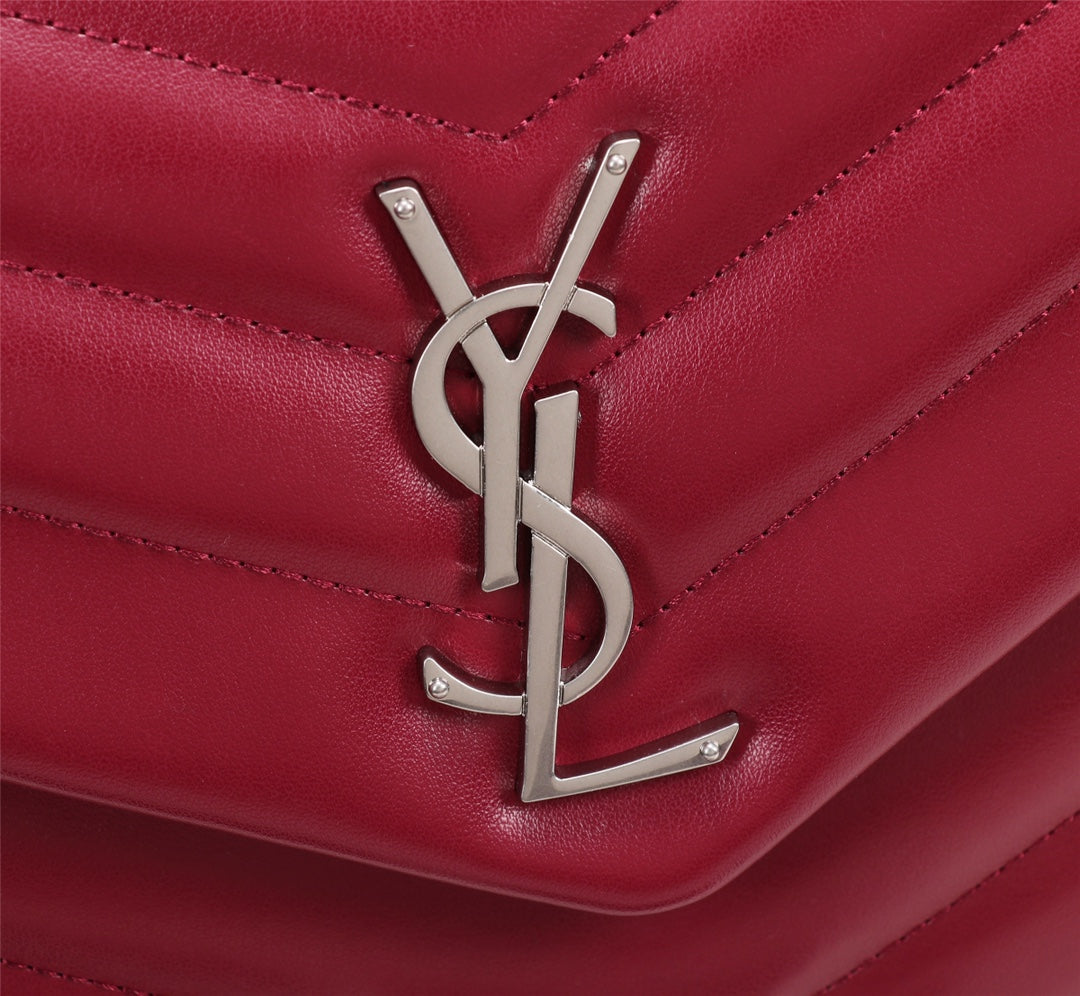 Saint Laurent Loulou Medium Red Quilted Leather Shoulder Bag