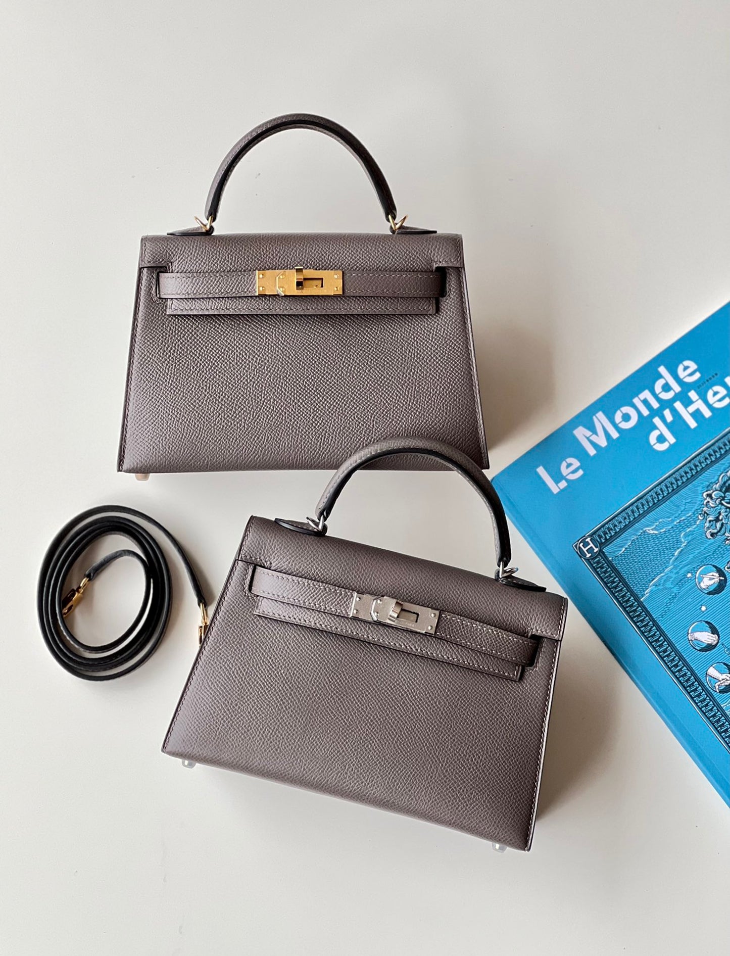 Classic Black Textured Leather Top Handle Handbag with Detachable Strap