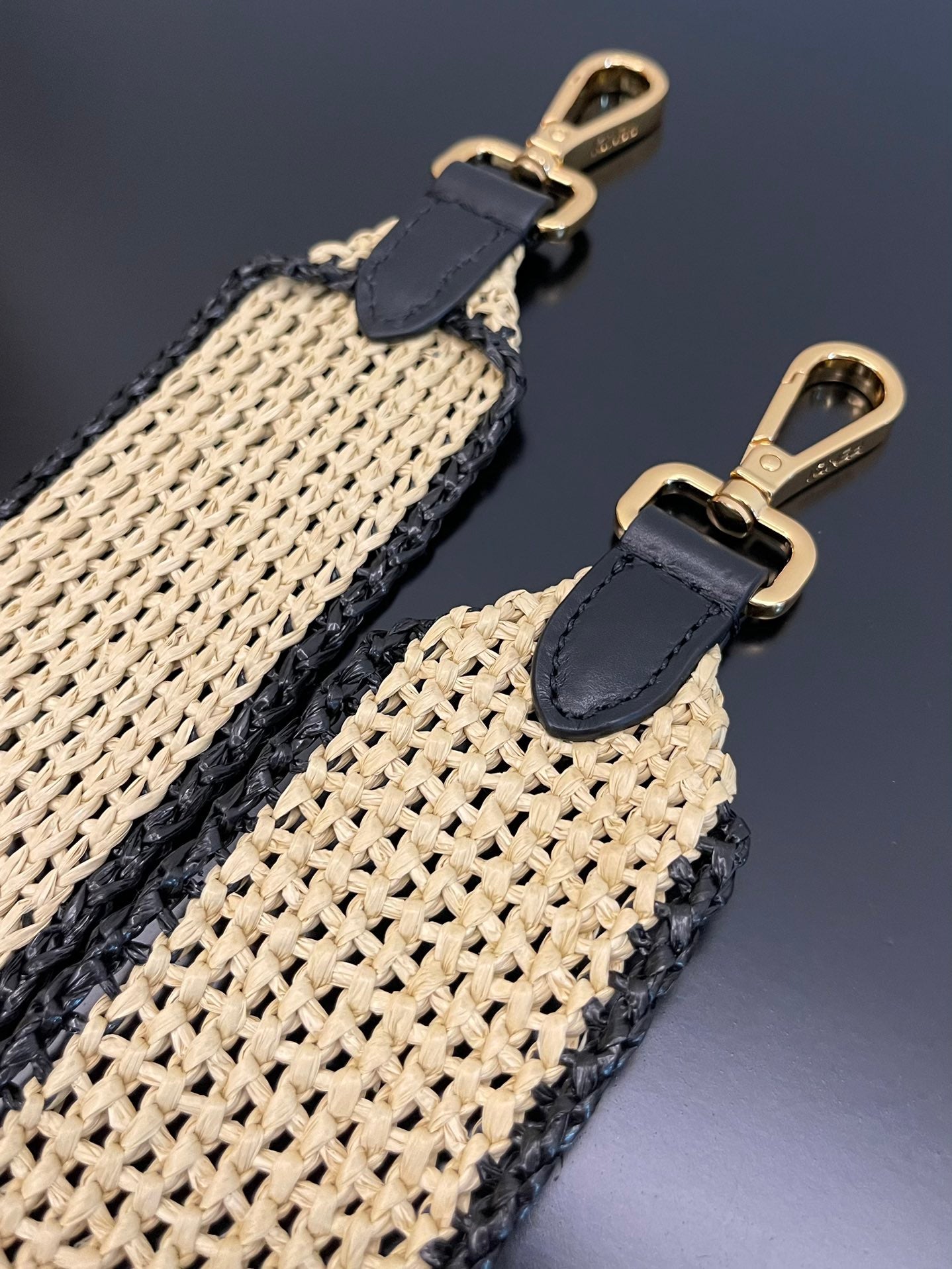 Fendi Sunshine Shopper Medium Straw Tote Bag with Logo Embroidery