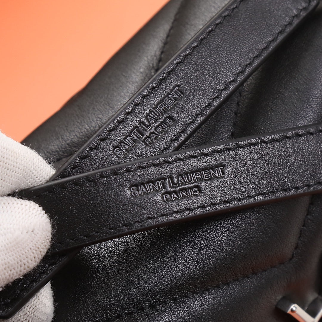 Saint Laurent Loulou Toy Bag in Quilted Leather - Black with Silver Hardware