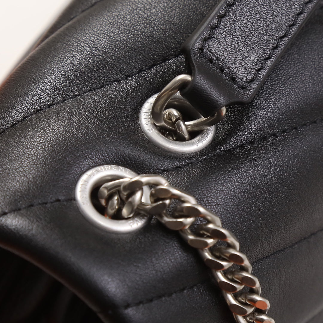 Saint Laurent Loulou Toy Bag in Quilted Leather - Black with Silver Hardware