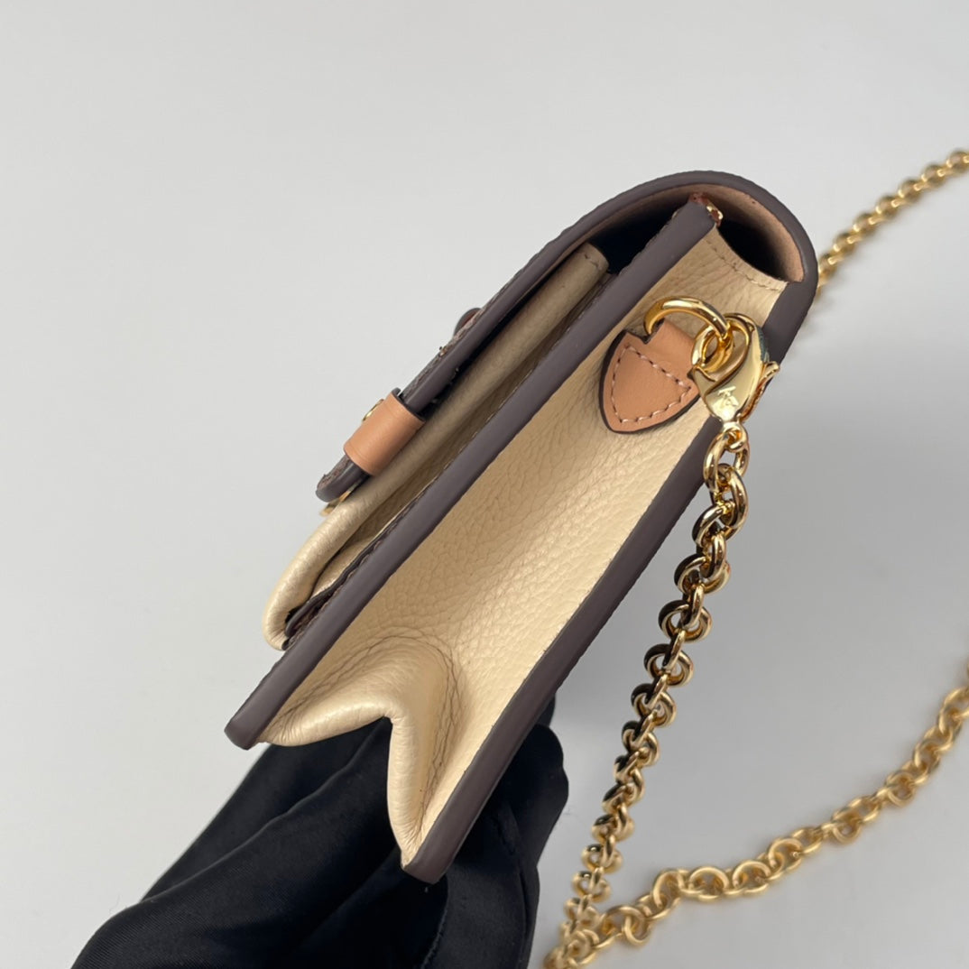 Louis Vuitton Vavin Chain Wallet Damier Ebene Canvas Crossbody Bag