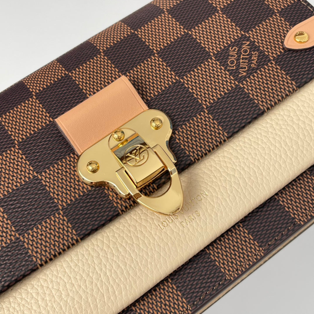 Louis Vuitton Vavin Chain Wallet Damier Ebene Canvas Crossbody Bag