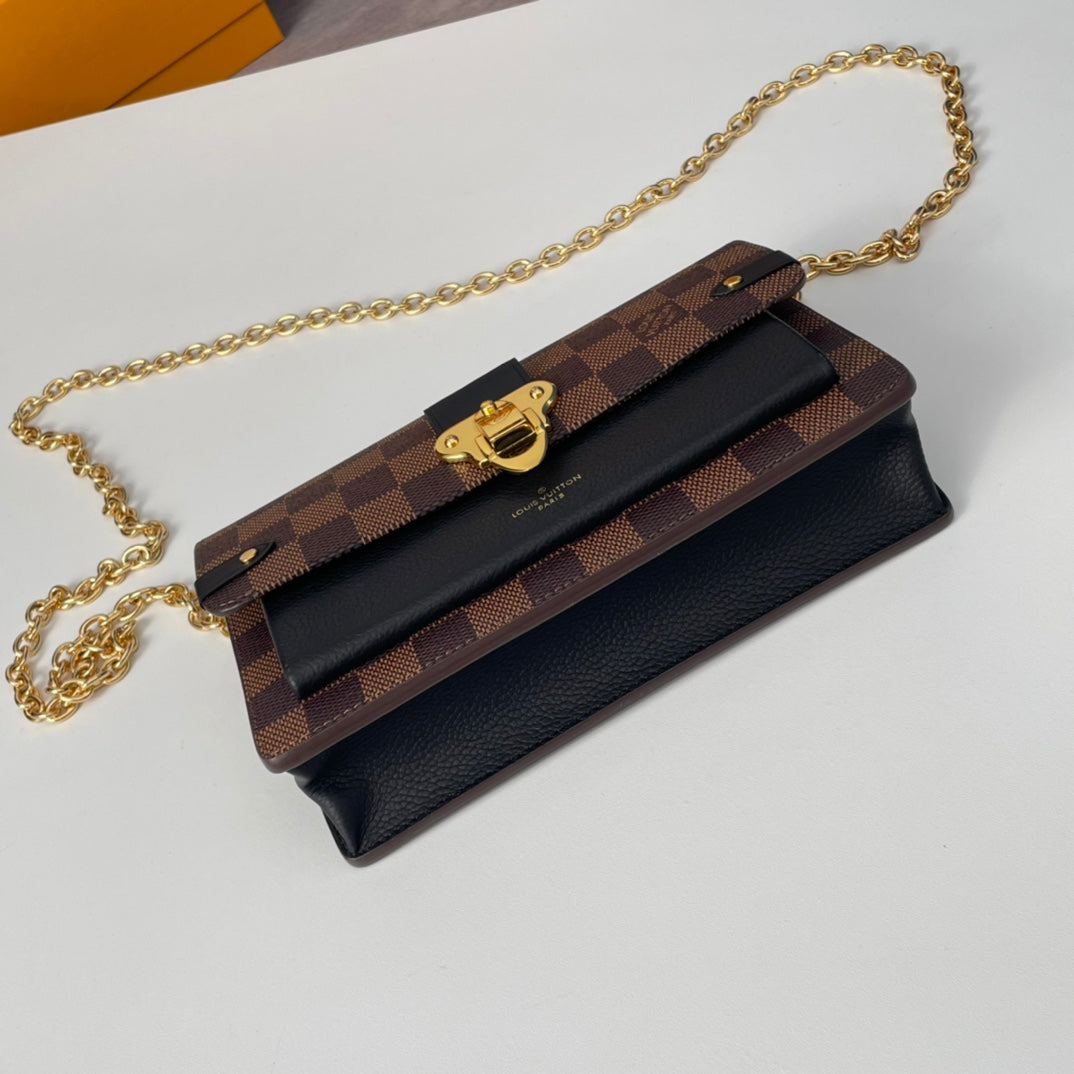 Louis Vuitton Victoire Bag Damier Ebene Canvas Shoulder Bag
