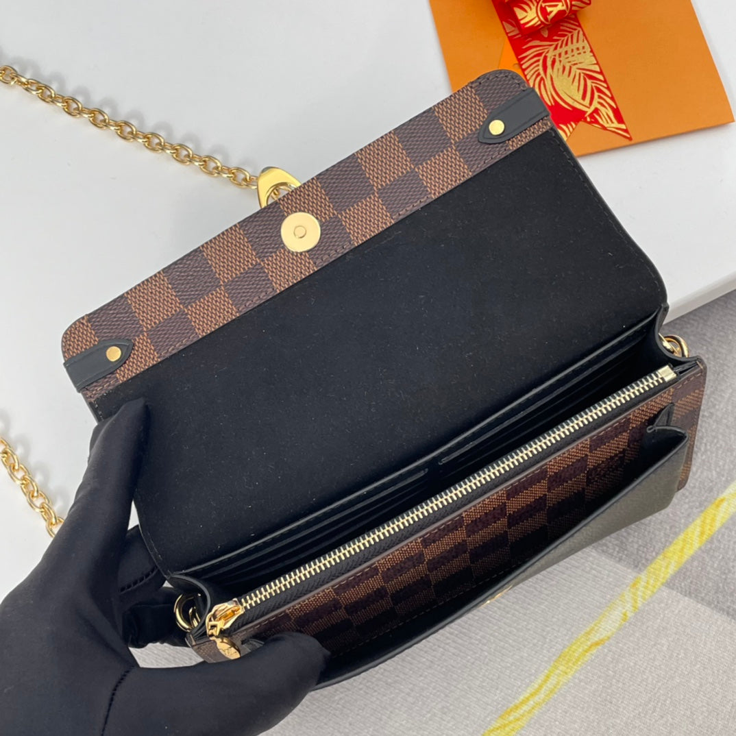 Louis Vuitton Victoire Bag Damier Ebene Canvas Shoulder Bag