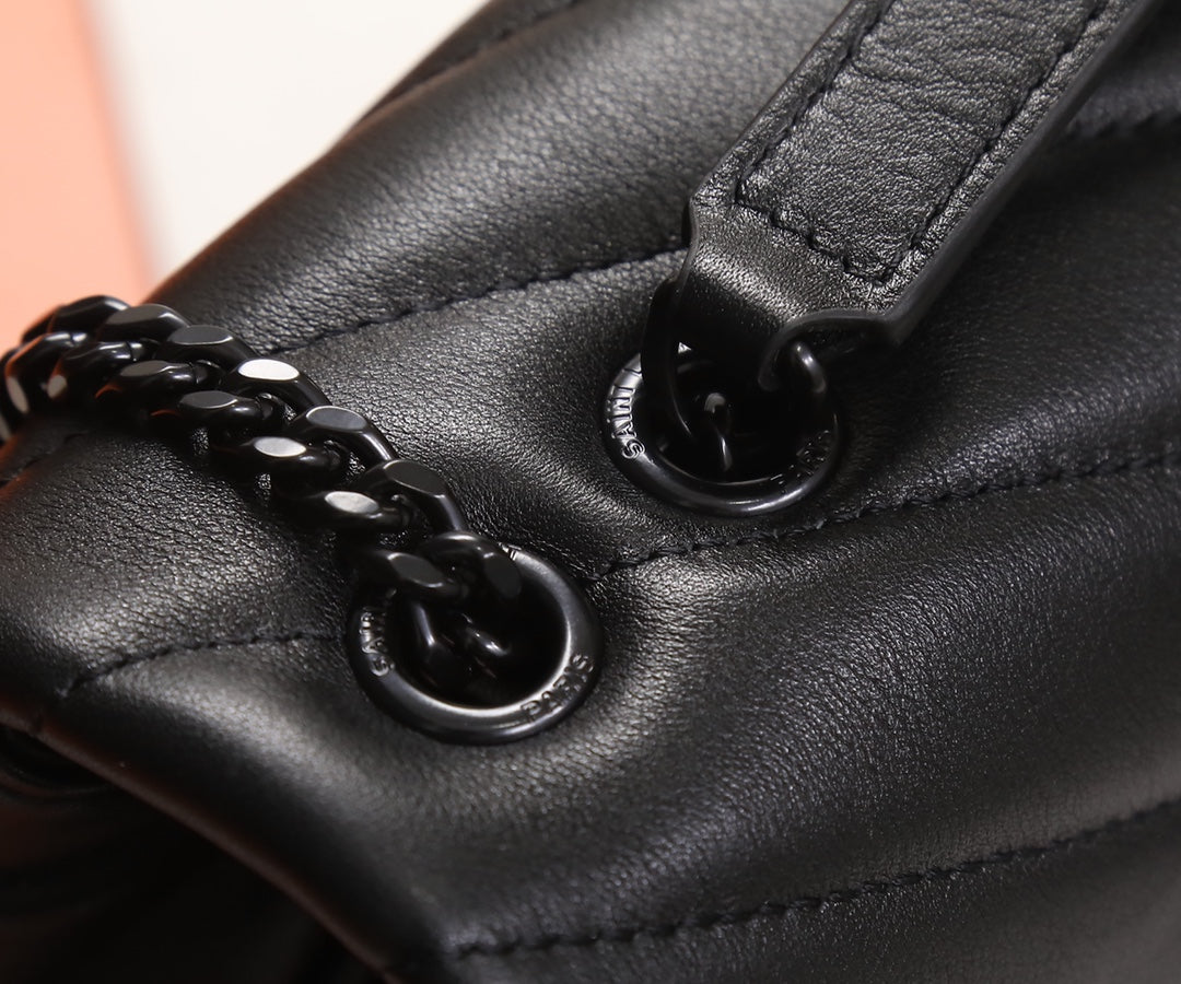 Saint Laurent Loulou Toy Bag in Black Quilted Leather with Black Hardware