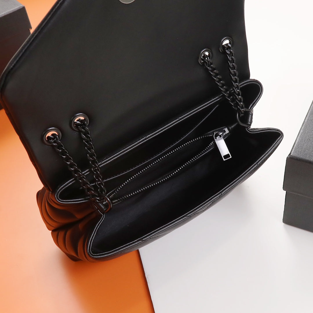 Saint Laurent Loulou Toy Bag in Black Quilted Leather with Black Hardware