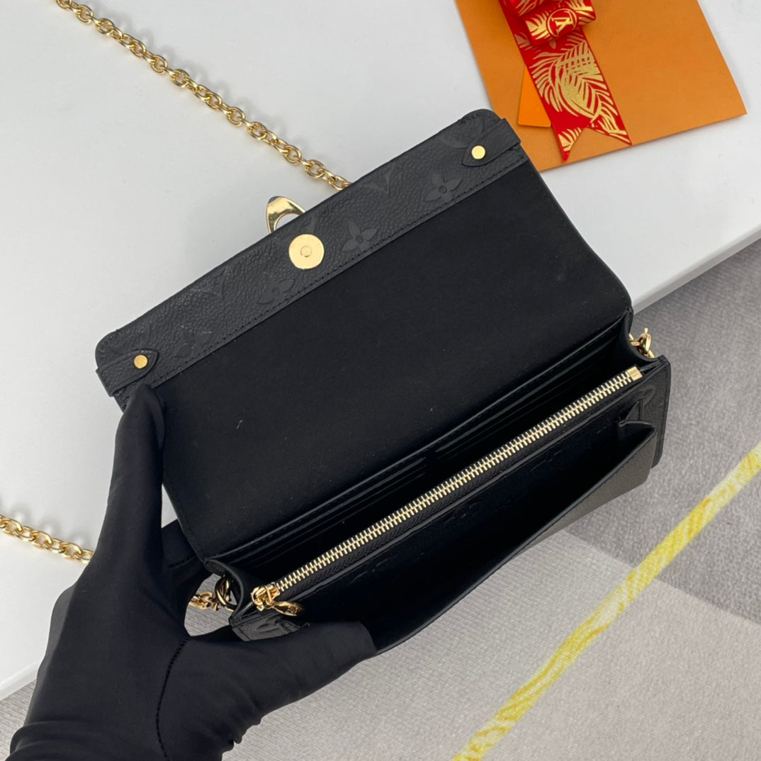 Louis Vuitton Vavin Chain Wallet Monogram Empreinte Leather Noir