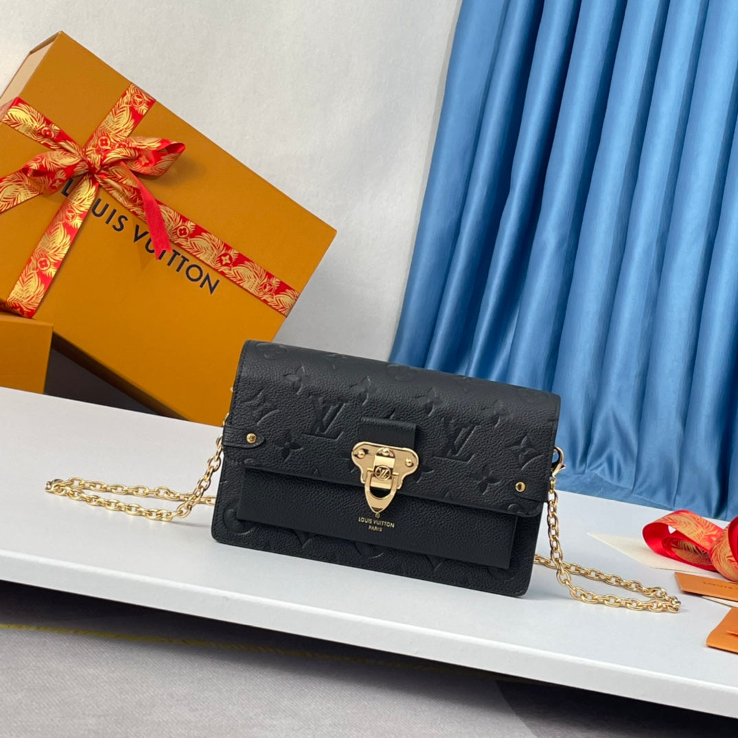 Louis Vuitton Vavin Chain Wallet Monogram Empreinte Leather Noir