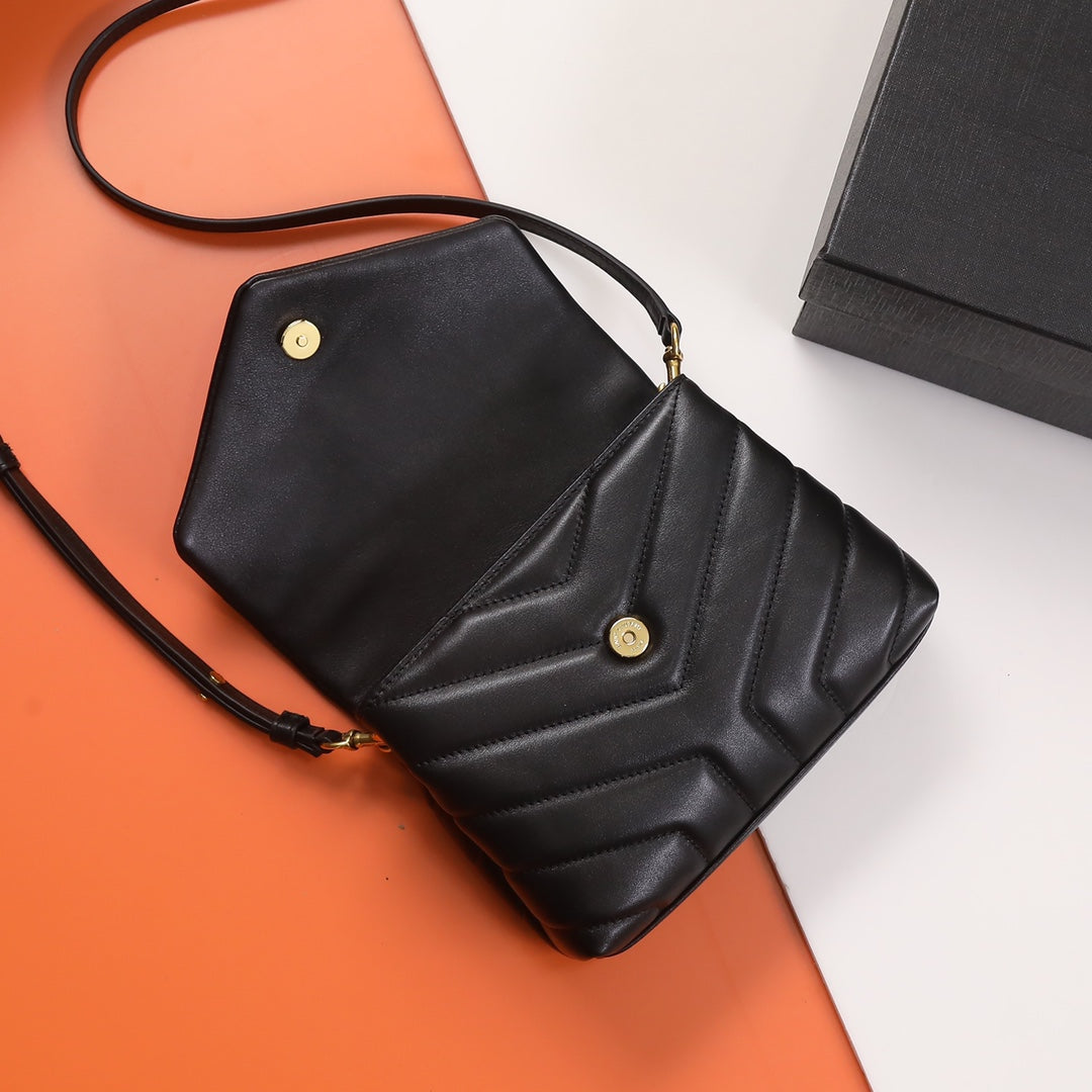 Saint Laurent Toy Loulou Matelassé Leather Crossbody Bag - Black