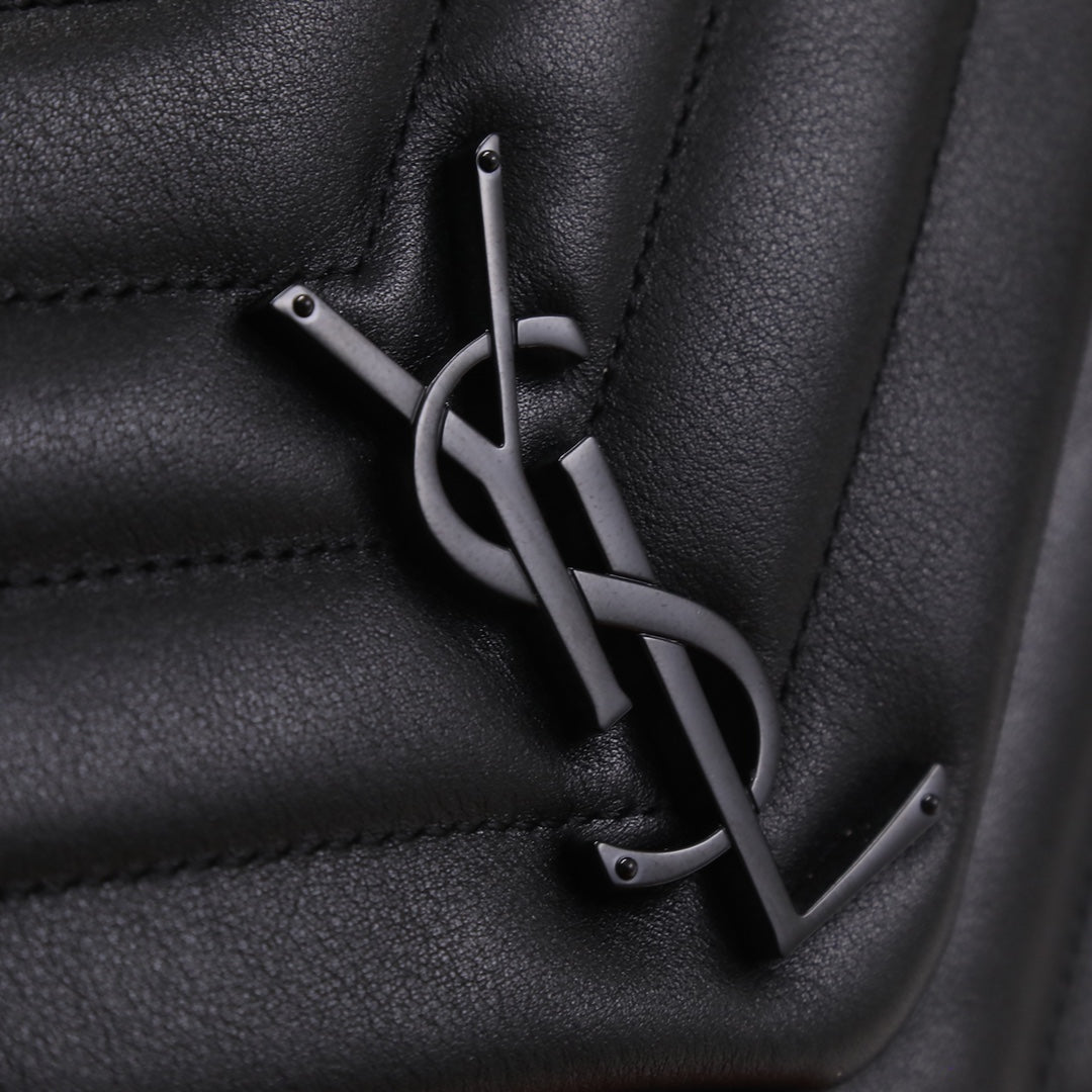 Saint Laurent Loulou Small Matelassé Leather Shoulder Bag - Black