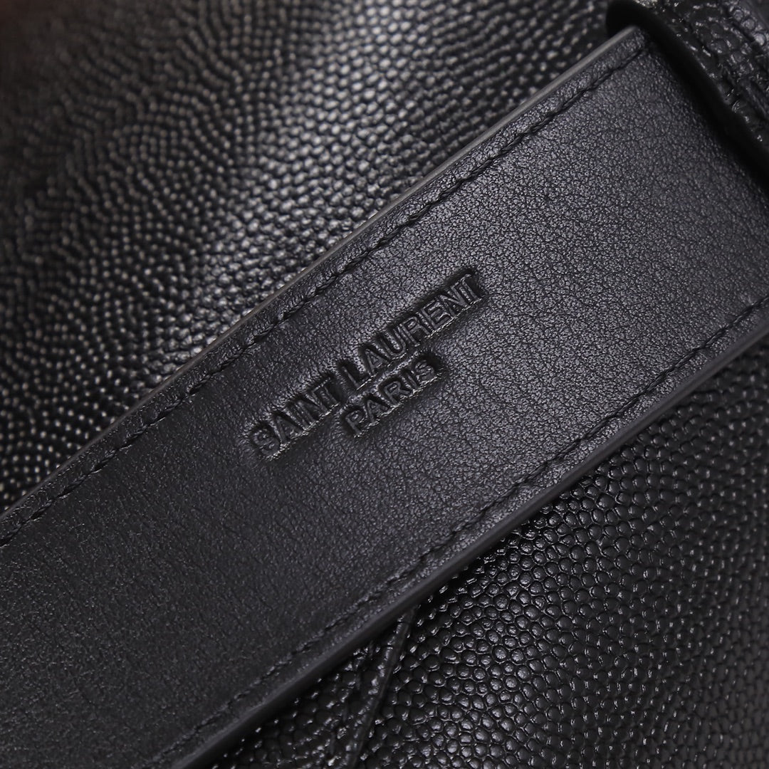 Saint Laurent YSL Monogram Leather Belt Bag - Black