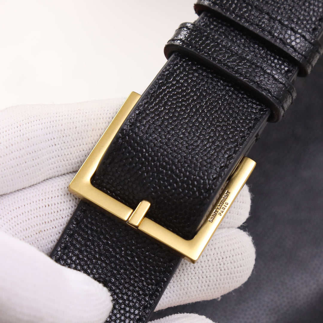 Saint Laurent YSL Monogram Leather Belt Bag - Black