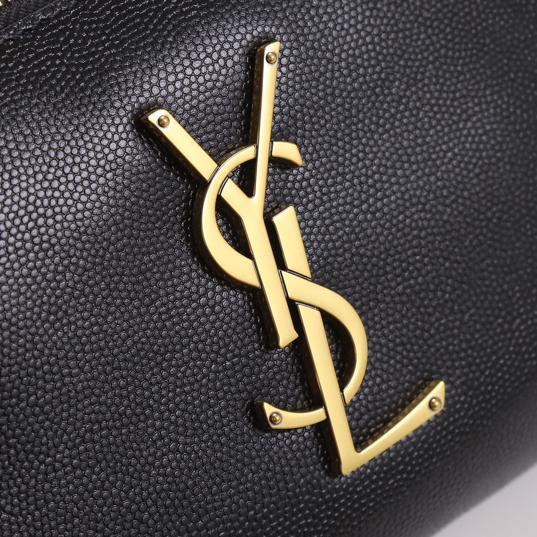 Saint Laurent YSL Monogram Leather Belt Bag - Black