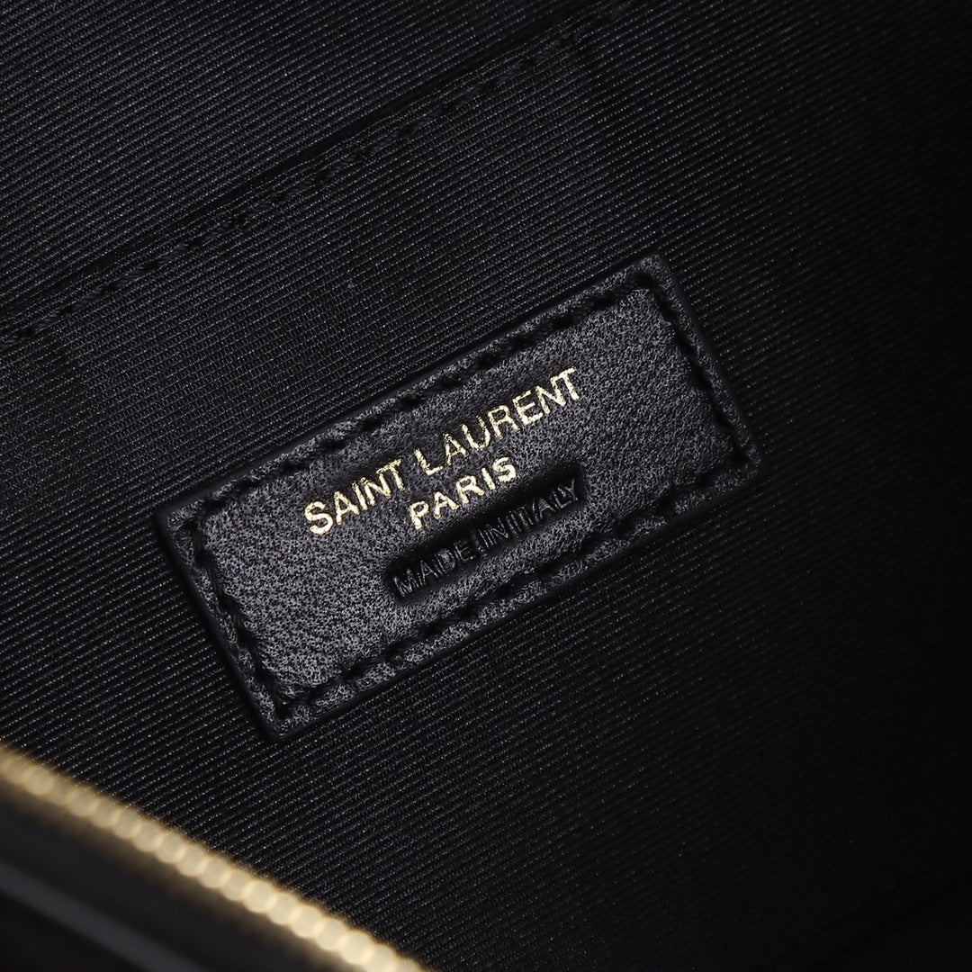 Saint Laurent YSL Monogram Leather Belt Bag - Black