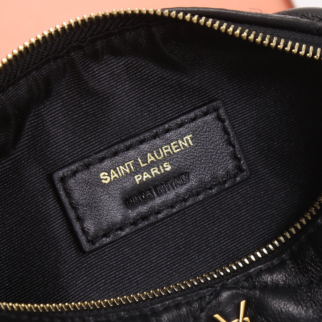 Saint Laurent Sade Puffer Cylinder Bag in Quilted Leather - Black