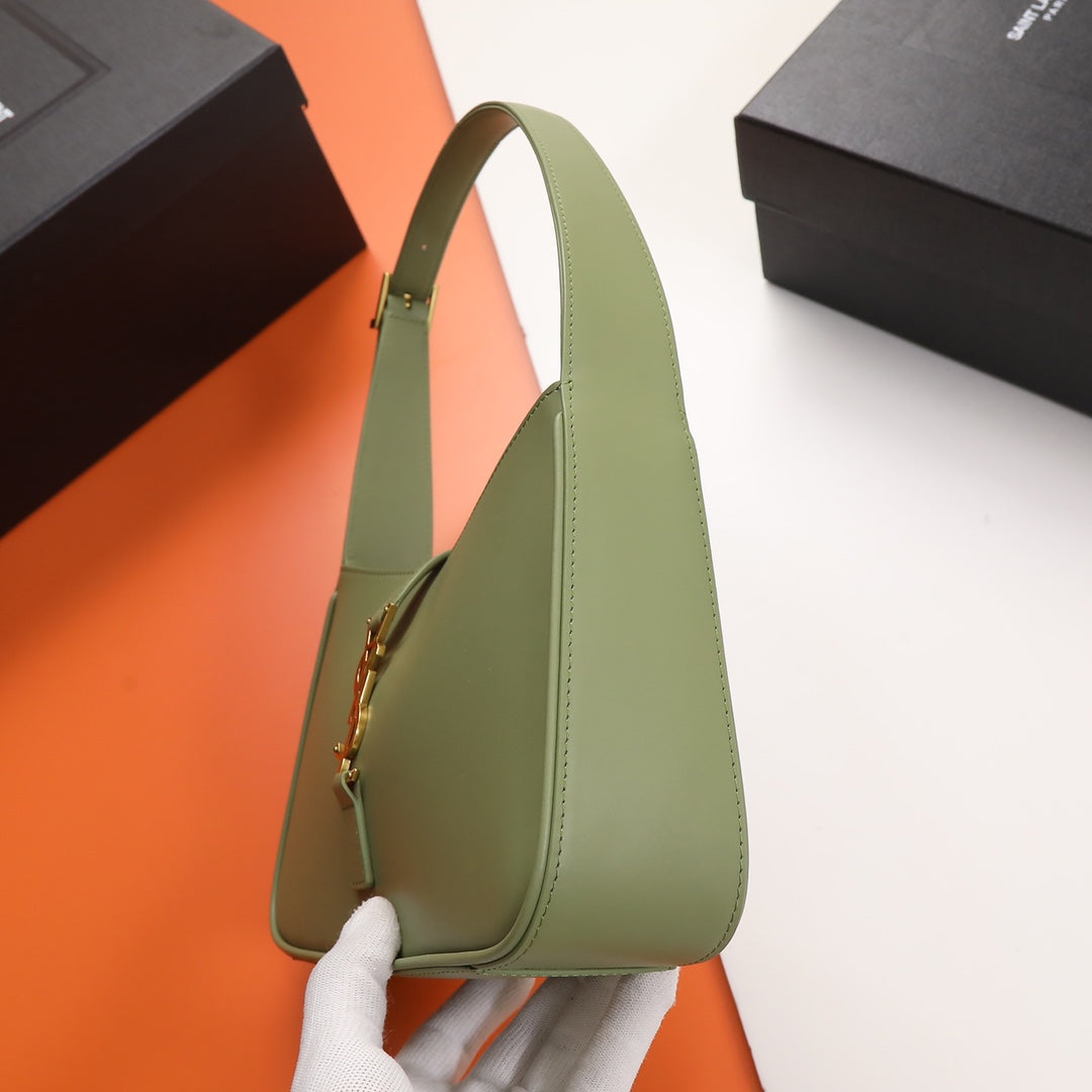 Saint Laurent Le 5 à 7 Small Hobo Bag in Sage Green Leather