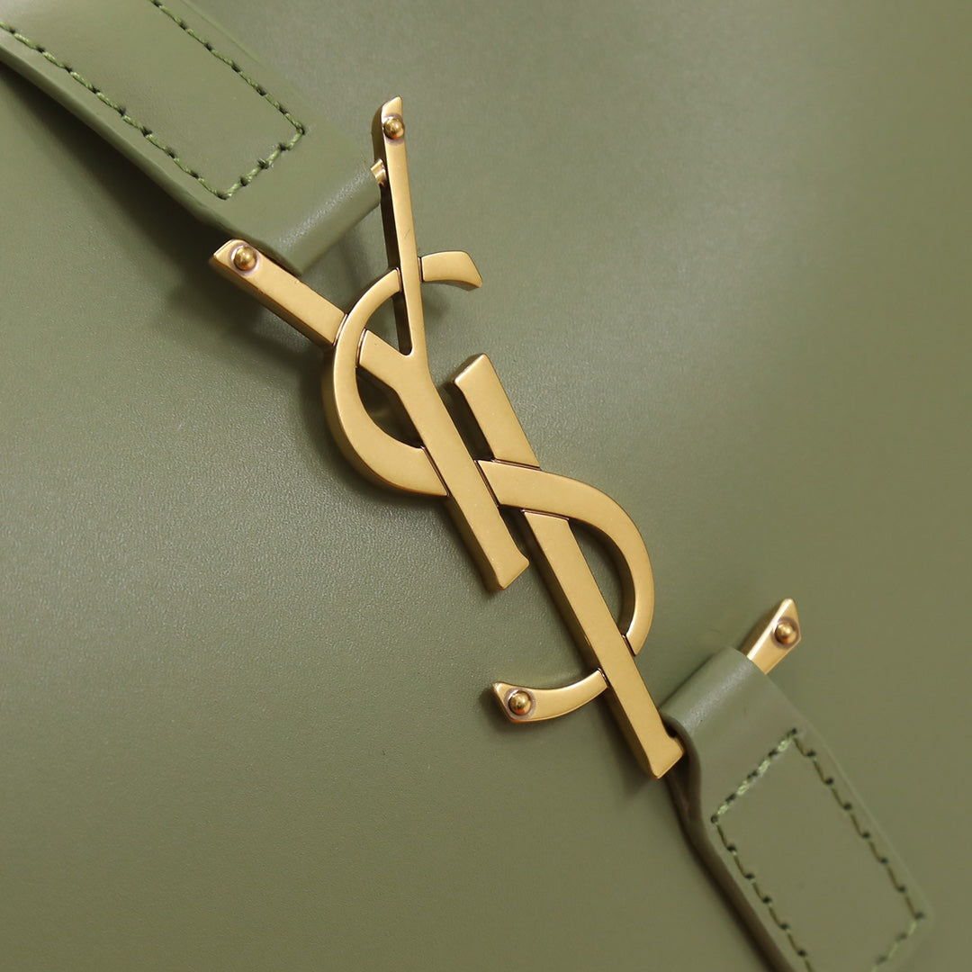 Saint Laurent Le 5 à 7 Small Hobo Bag in Sage Green Leather