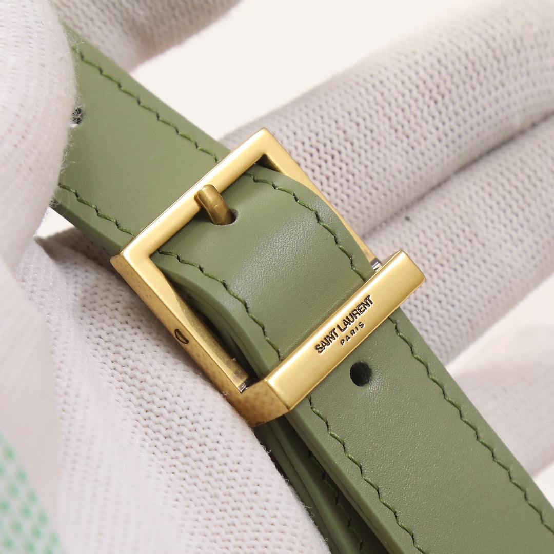 Saint Laurent Le 5 à 7 Small Hobo Bag in Sage Green Leather