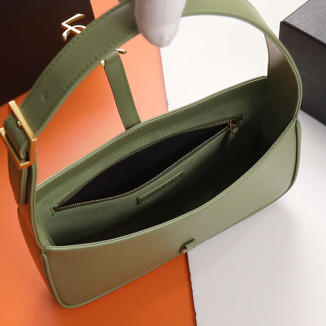 Saint Laurent Le 5 à 7 Small Hobo Bag in Sage Green Leather