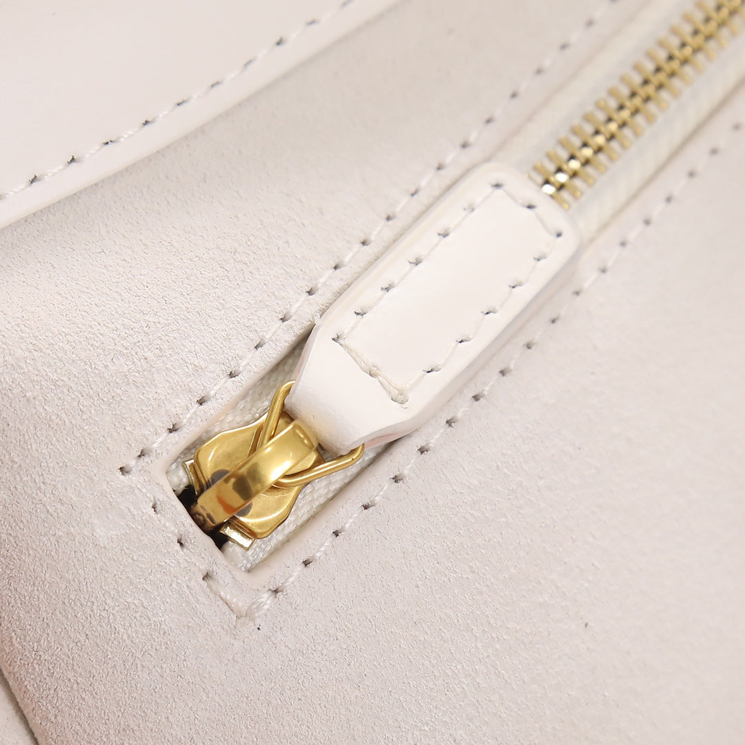 Saint Laurent Le 5 à 7 Small Hobo Bag in Smooth White Leather