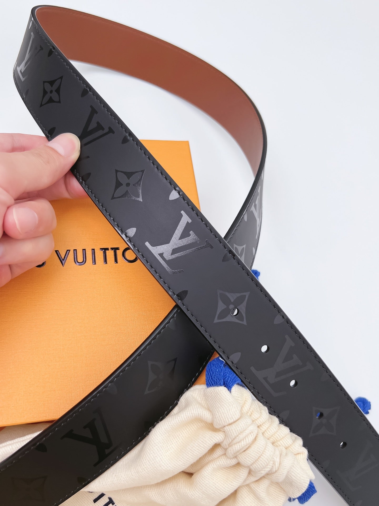 Louis Vuitton LV Initiales 40mm Reversible Belt Monogram Eclipse Canvas Silver Buckle