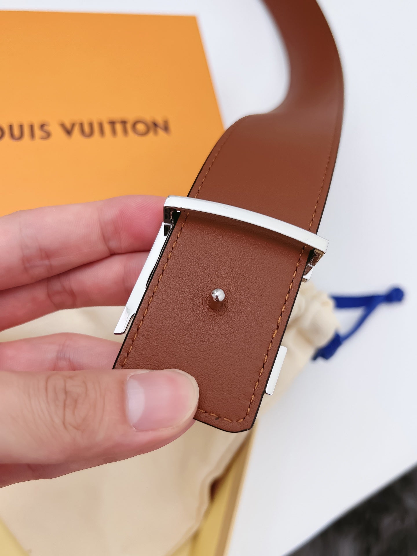 Louis Vuitton LV Initiales 40mm Reversible Belt Monogram Eclipse Canvas Silver Buckle
