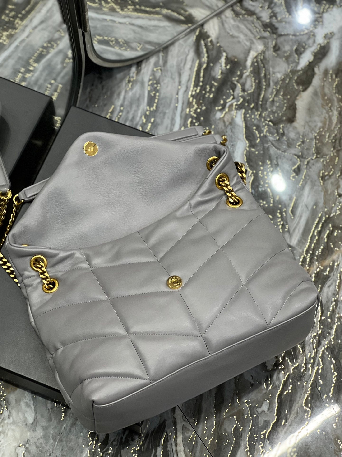Saint Laurent Toy Loulou Quilted Leather Shoulder Bag - Grey