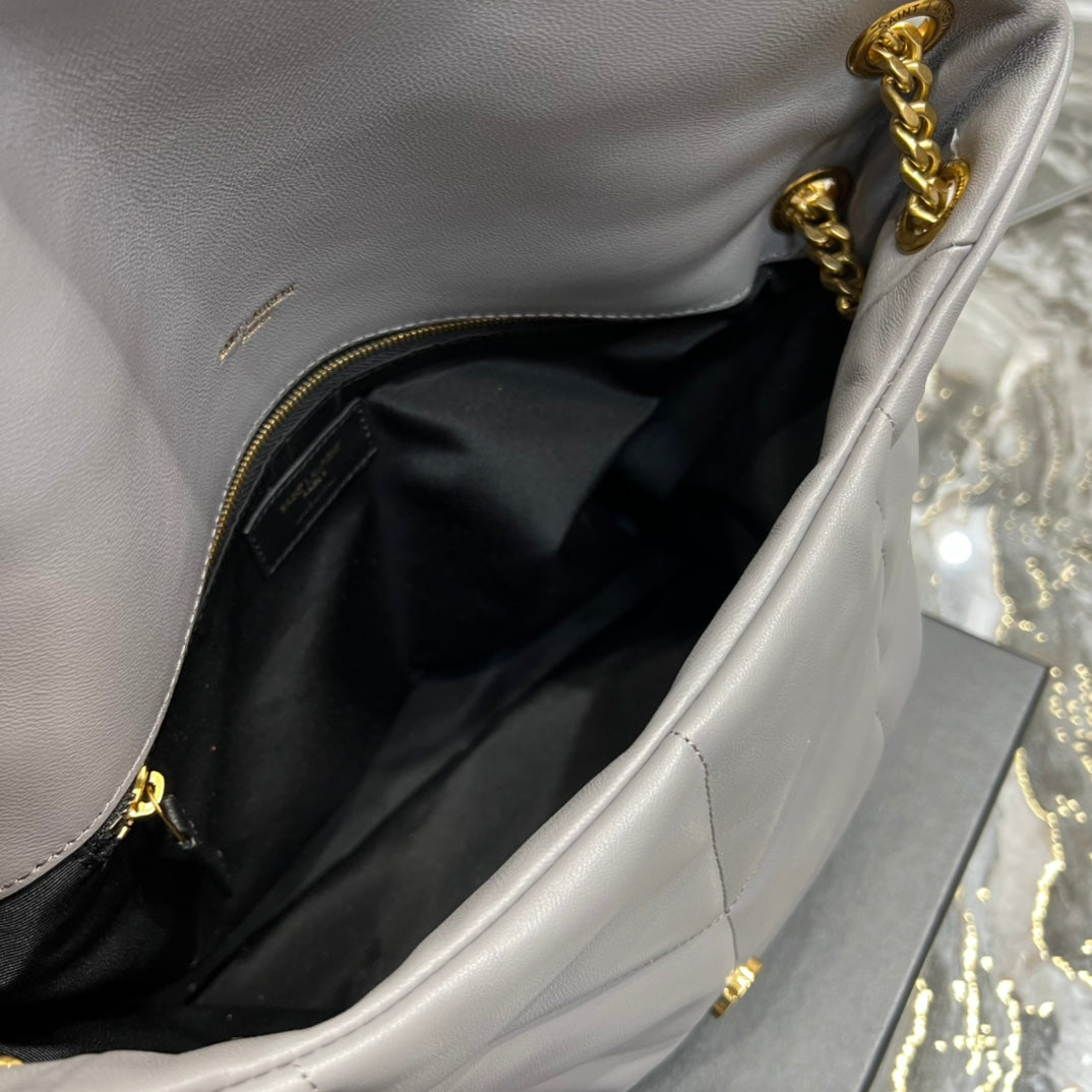 Saint Laurent Toy Loulou Quilted Leather Shoulder Bag - Grey