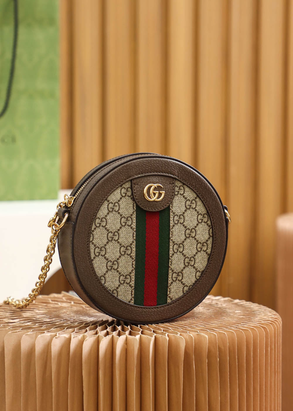 Gucci Ophidia GG Small Round Shoulder Bag - GG Supreme Canvas