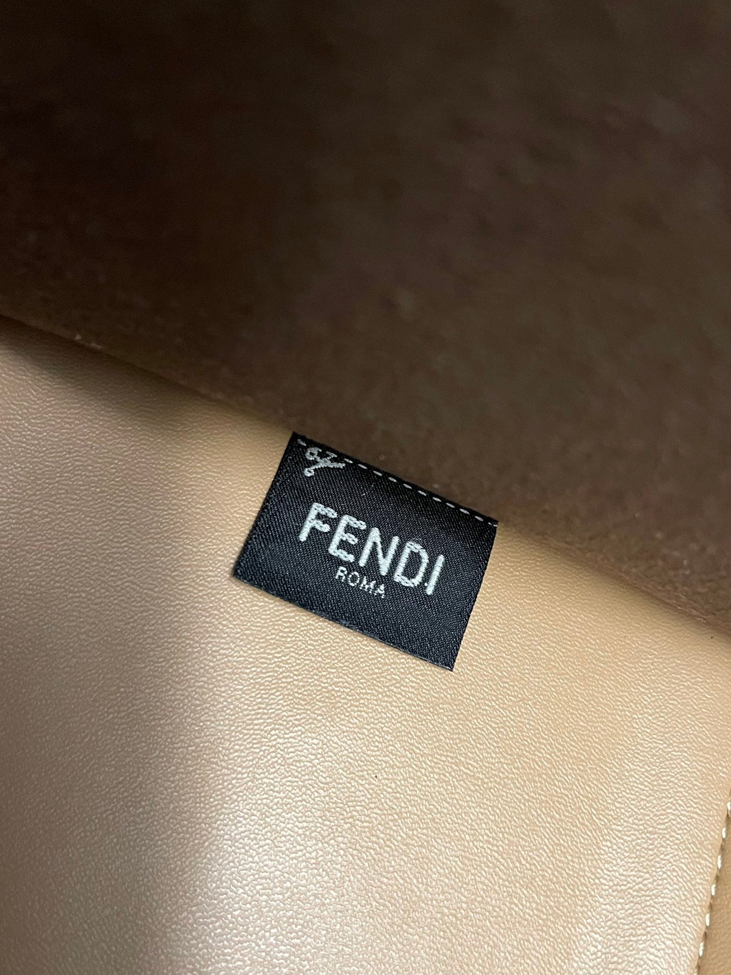 Fendi Sunshine Medium Brown FF Jacquard Tote Bag with Plexiglass Handles