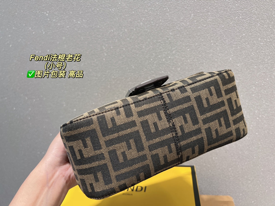 Fendi Baguette Zucca Monogram Canvas Shoulder Bag
