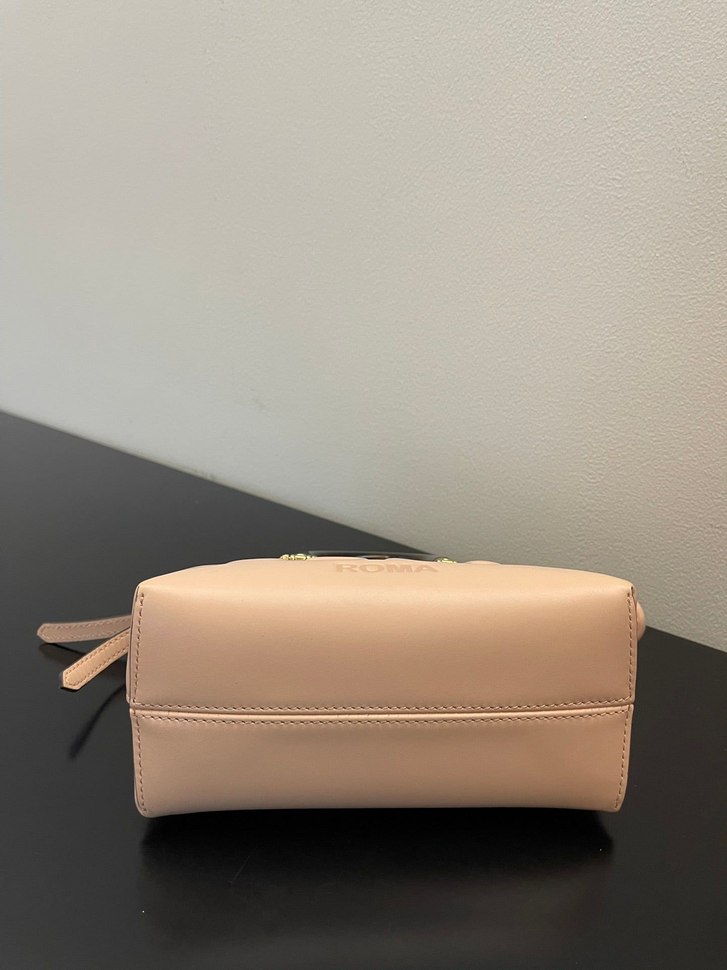 Fendi By The Way Mini Boston Bag - Beige Leather with Tortoiseshell Handles