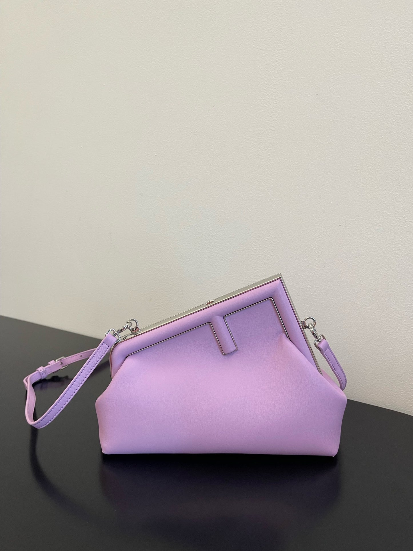 Fendi First Small Lilac Nappa Leather Bag with Detachable Strap