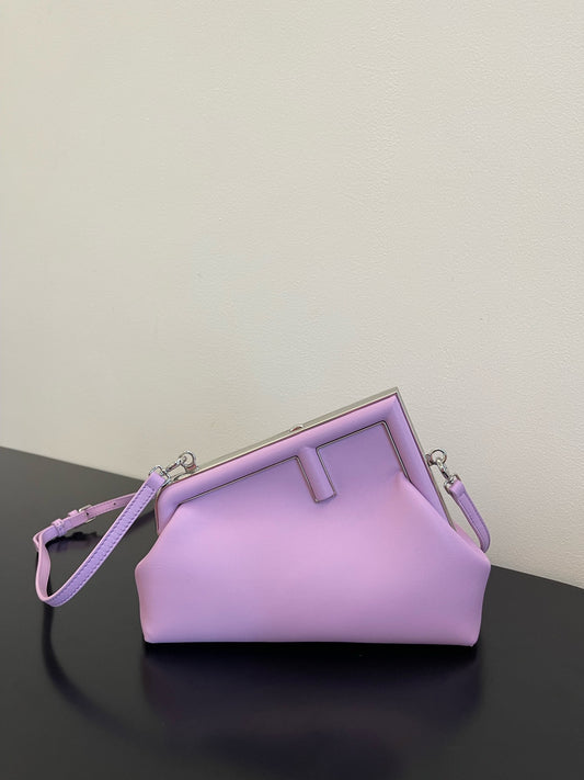 Fendi First Small Lilac Nappa Leather Bag with Detachable Strap
