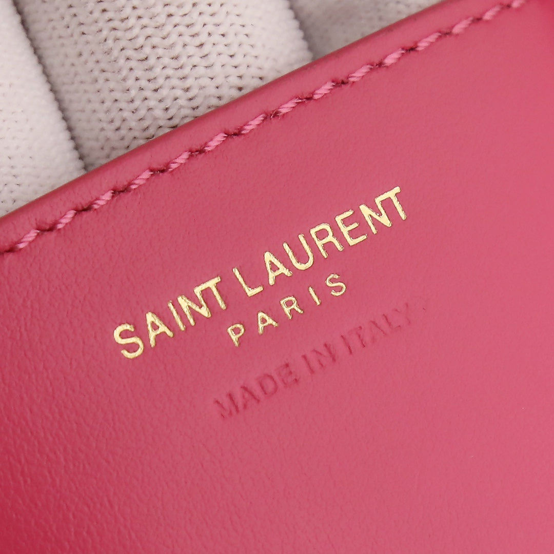 Saint Laurent Le 5 à 7 Mini Hobo Bag in Fuchsia Pink Leather