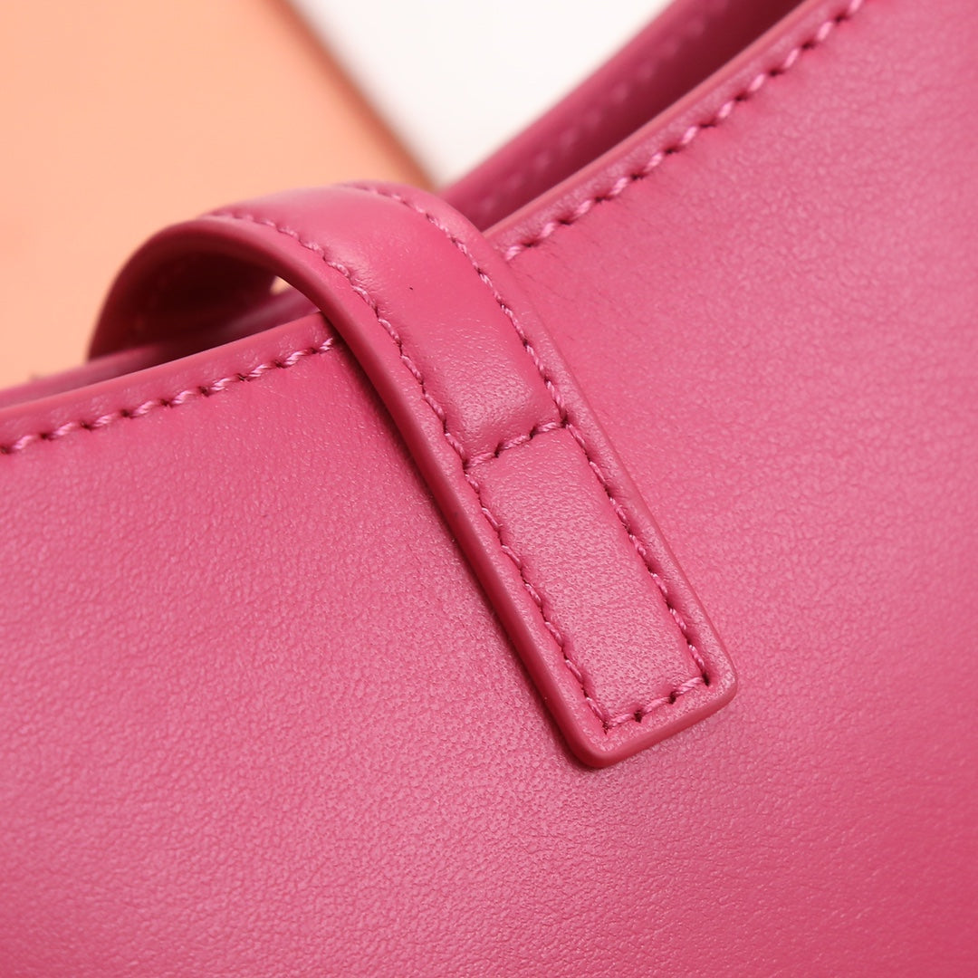 Saint Laurent Le 5 à 7 Mini Hobo Bag in Fuchsia Pink Leather