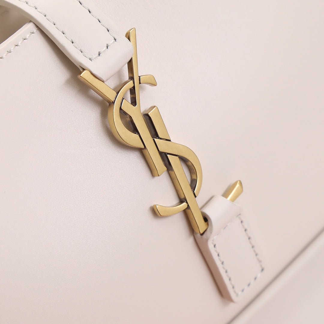 Saint Laurent Le 5 à 7 Leather Hobo Bag - White