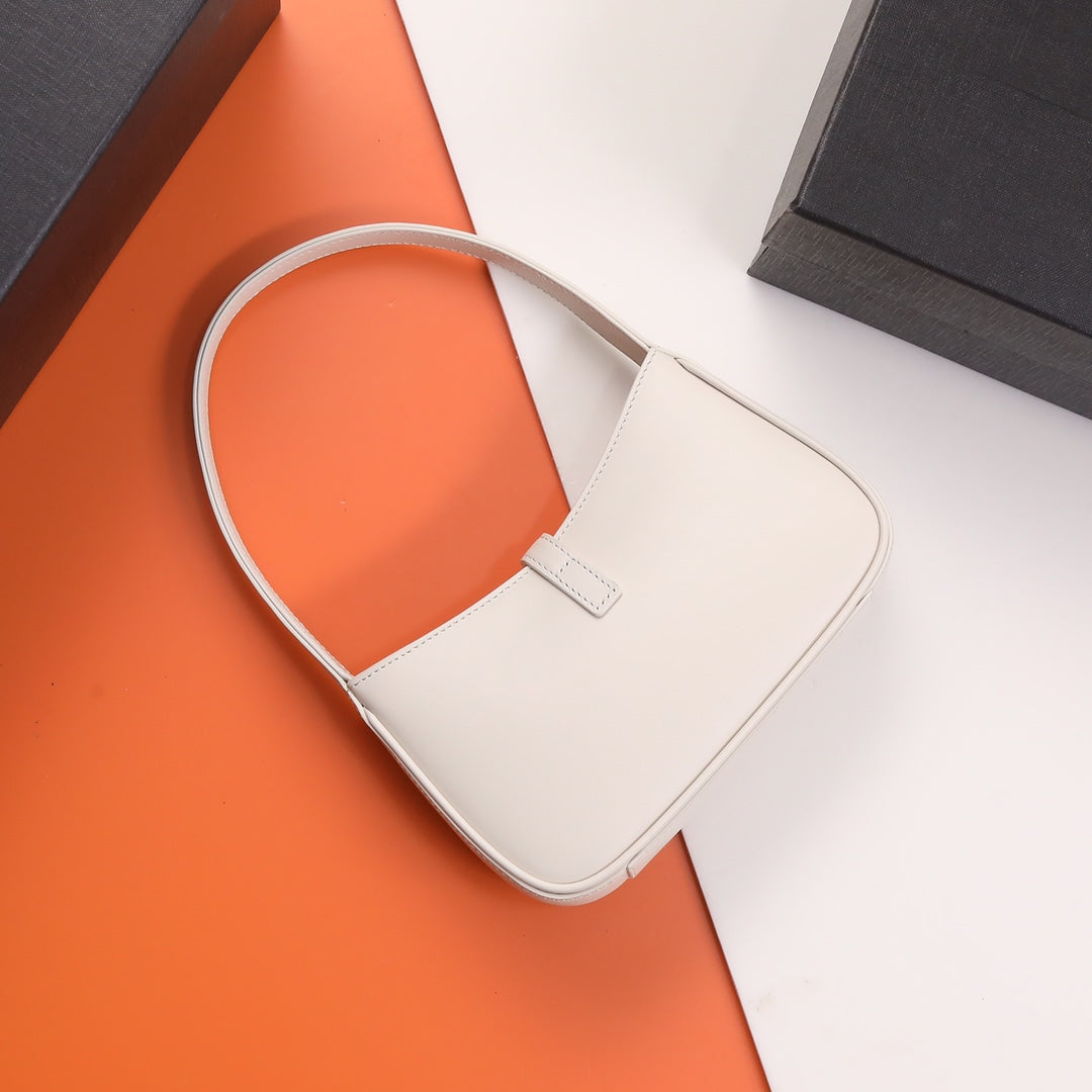 Saint Laurent Le 5 à 7 Leather Hobo Bag - White