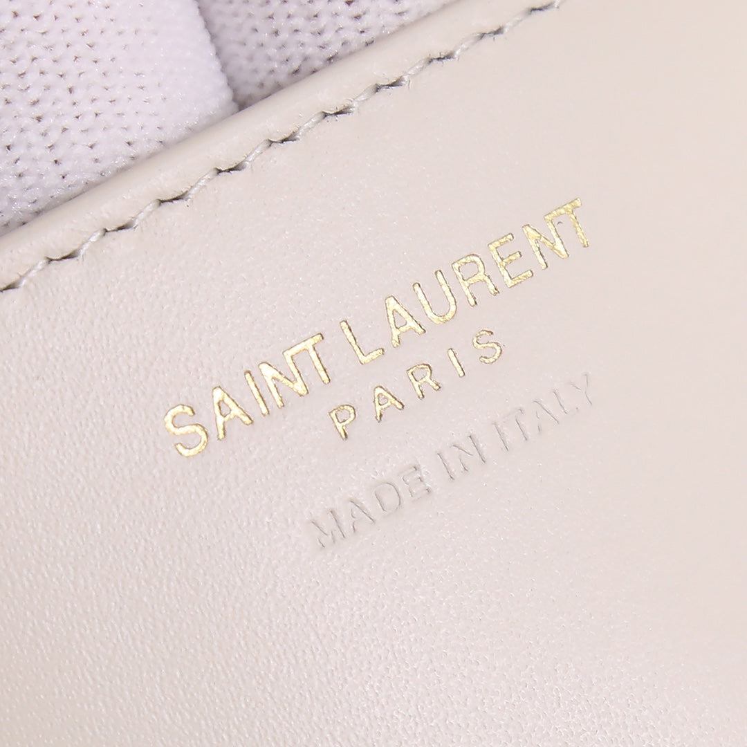 Saint Laurent Le 5 à 7 Leather Hobo Bag - White