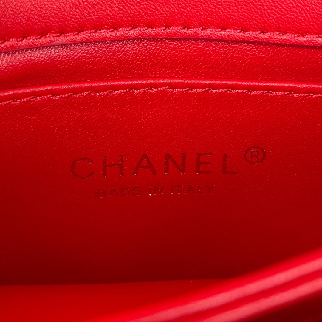 Chanel 19 Small Flap Bag Red Quilted Lambskin Gold-Tone Hardware