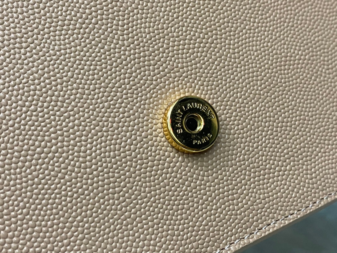 Saint Laurent Kate Small Tassel Shoulder Bag in Beige Leather