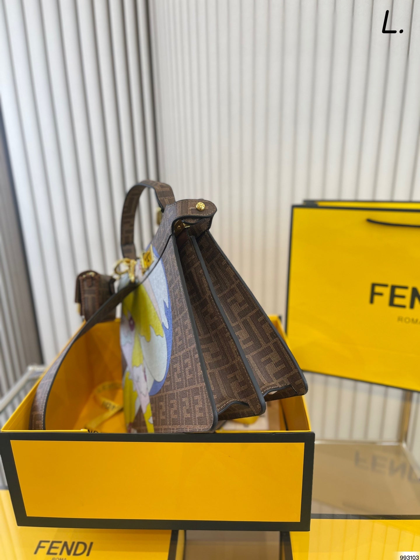 Fendi Monogram Peekaboo ISeeU Handbag Set with Mini Bag and Folding Box