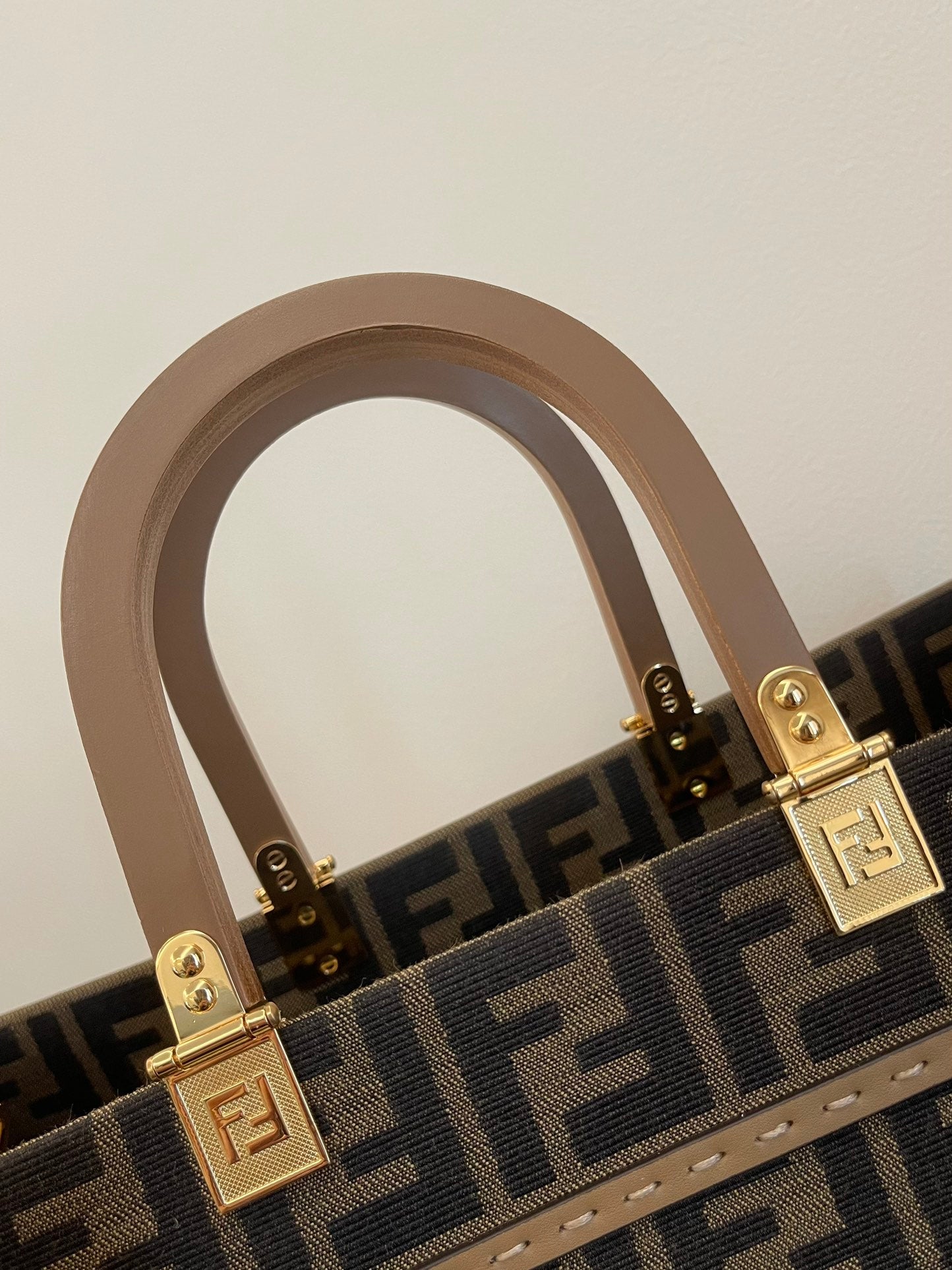 Fendi Sunshine Medium Shopper Tote Bag - Brown FF Fabric