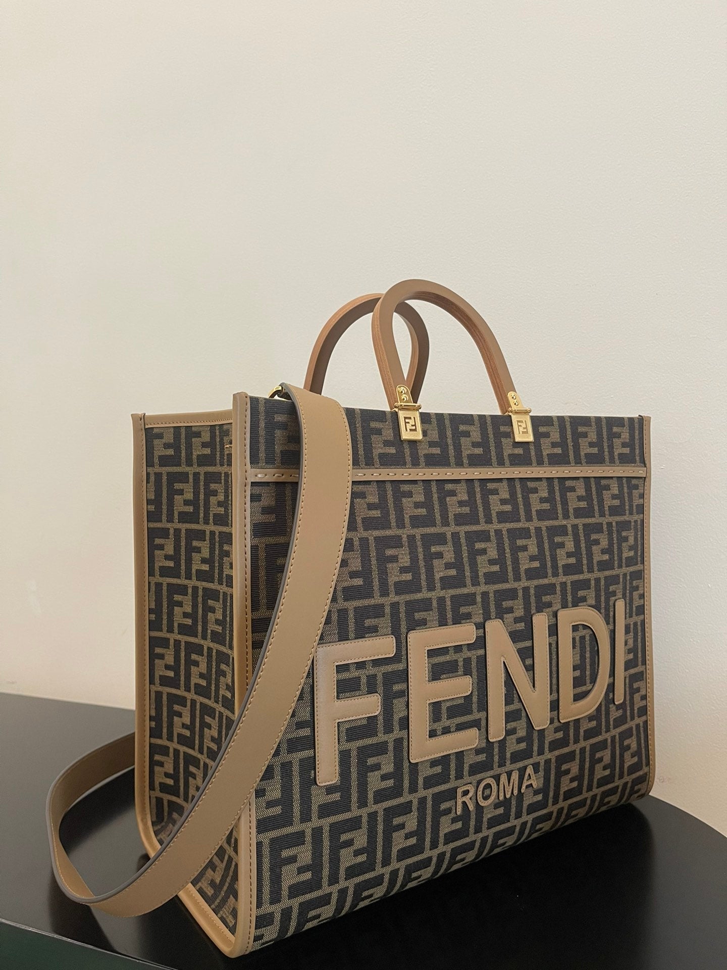 Fendi Sunshine Medium FF Motif Fabric Tote Bag