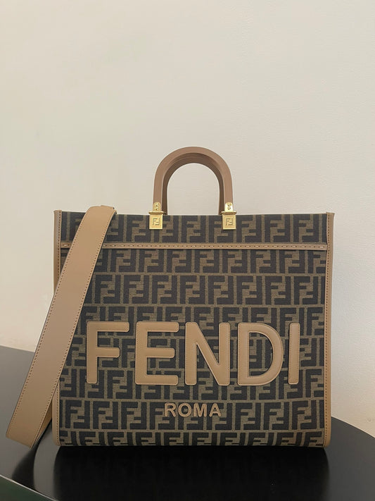 Fendi Sunshine Medium FF Motif Fabric Tote Bag