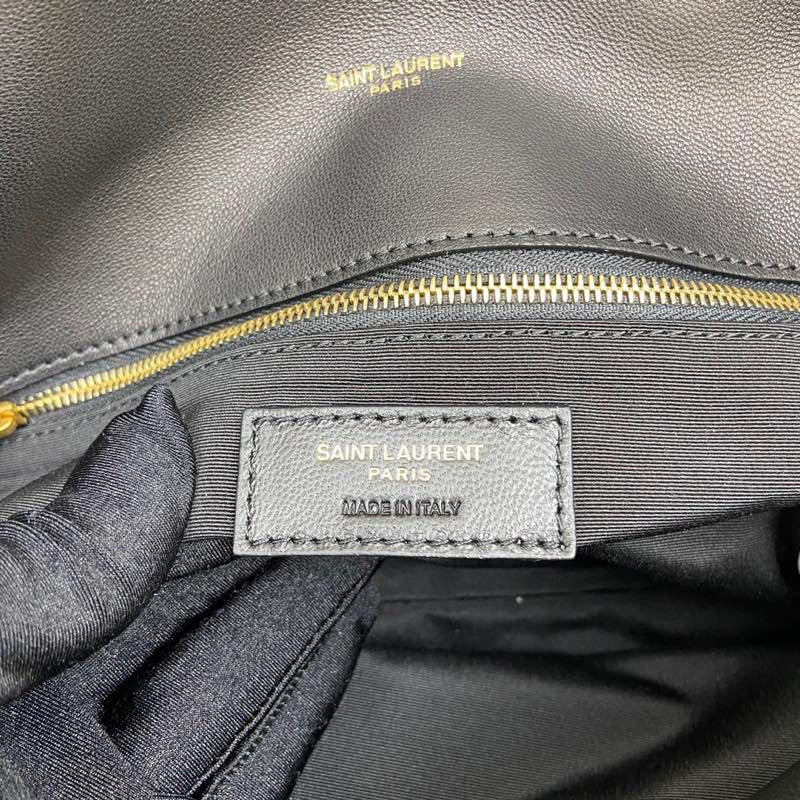 Saint Laurent Loulou Puffer Medium Shoulder Bag in Black Quilted Lambskin