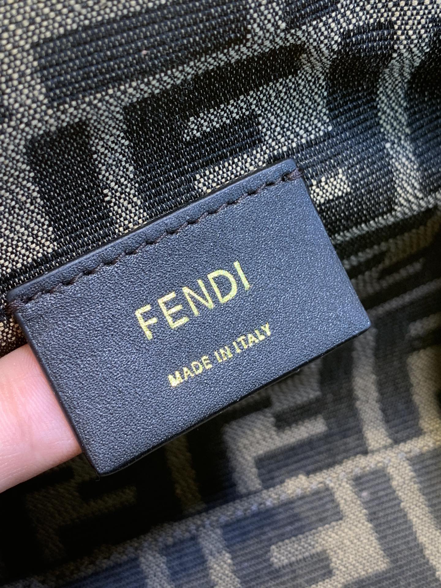 Fendi First Small Caramel Leather Clutch with Shoulder Strap