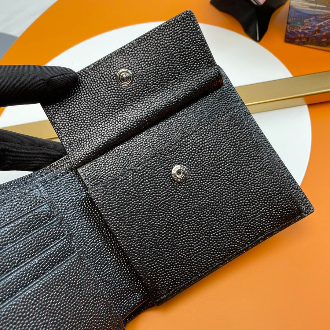 Saint Laurent Monogram East/West Bifold Wallet - Black Grain Leather