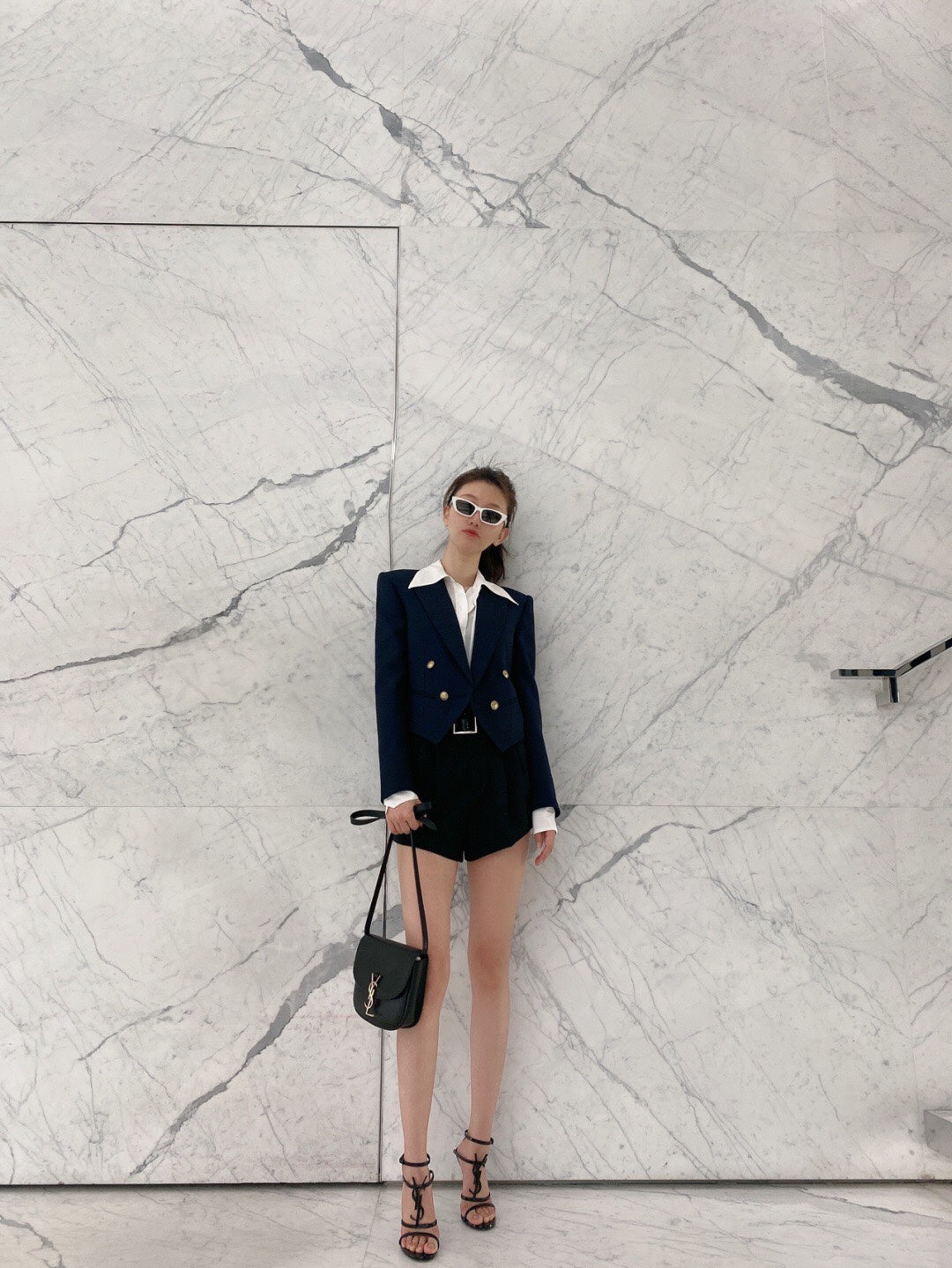 Saint Laurent Kaia Small Crossbody Bag in Smooth Black Leather